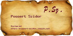 Possert Szidor névjegykártya